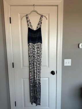 Spell Blue and White Floral Maxi Dress